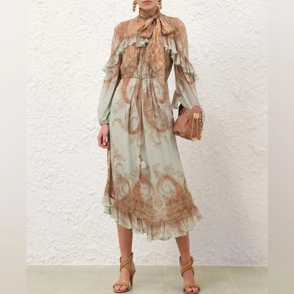 Zimmermann Memento Flutter Midi Dress - Picture 1 of 11